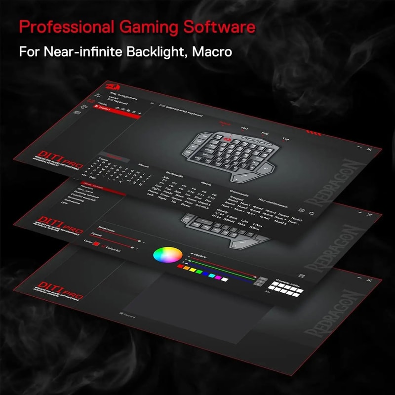 Redragon K585 Pro Wireless One Handed Mechanical Gaming Keyboard With RGB 2