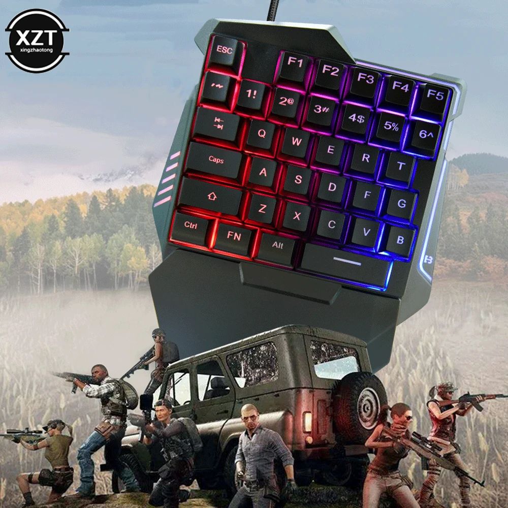 Portable One Handed Gaming Keyboard Mini USB Gaming Keypad For PC 5