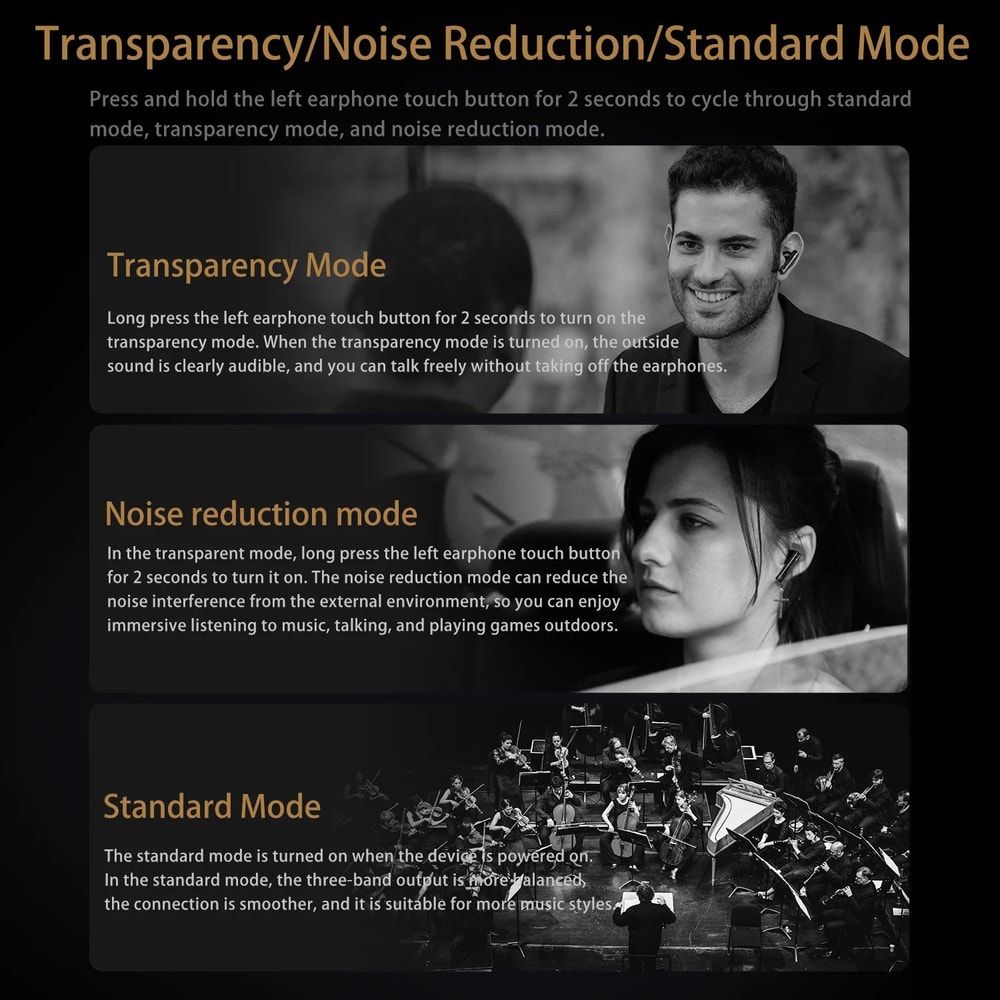 KZ Carol Active Noise Cancelling Wireless Earbuds With Bluetooth 3