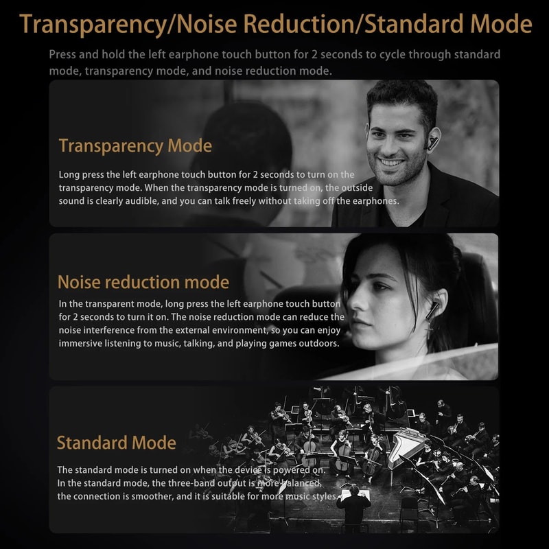 KZ Carol Active Noise Cancelling Wireless Earbuds With Bluetooth 3