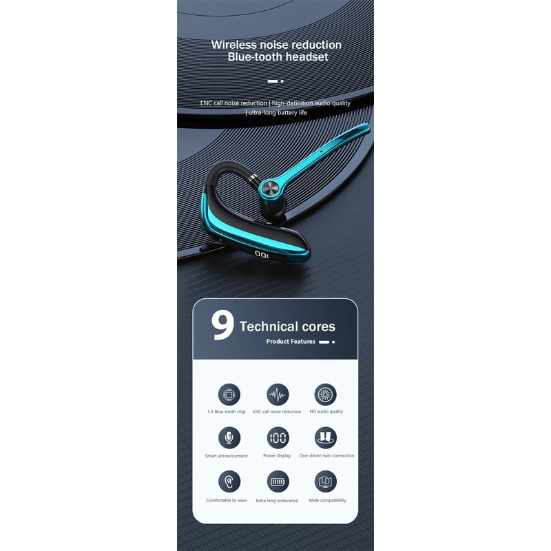 Eardeco Wireless Bluetooth Business Headset With ENC Noise Cancelling Microphone 0