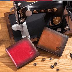 bullcaptain rfid blocking leather bifold wallet slim mens card holder