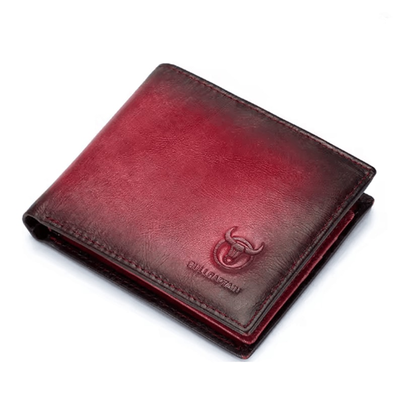 Bullcaptain RFID Blocking Leather Bifold Wallet Slim Mens Card Holder 4