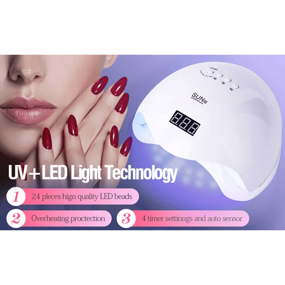 Yikoolin SUN5 48W LED UV Nail Lamp Professional Gel Nail Dryer 0
