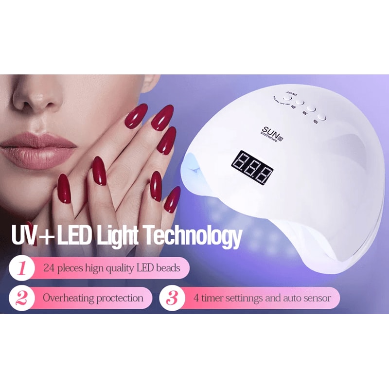 Yikoolin SUN5 48W LED UV Nail Lamp Professional Gel Nail Dryer 0