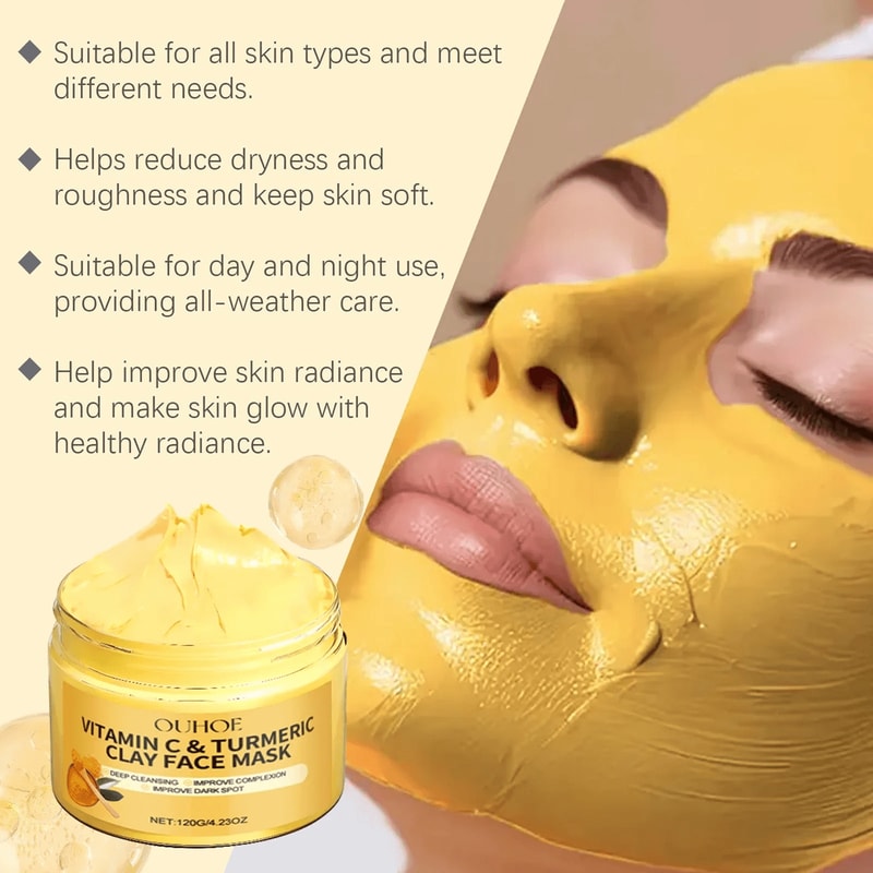 Vitamin C Turmeric Clay Face Mask For Brightening And Pore Cleansing 1