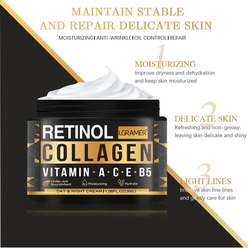 Mens Retinol Collagen Face Cream Anti Aging Moisturizing Skin Care 5