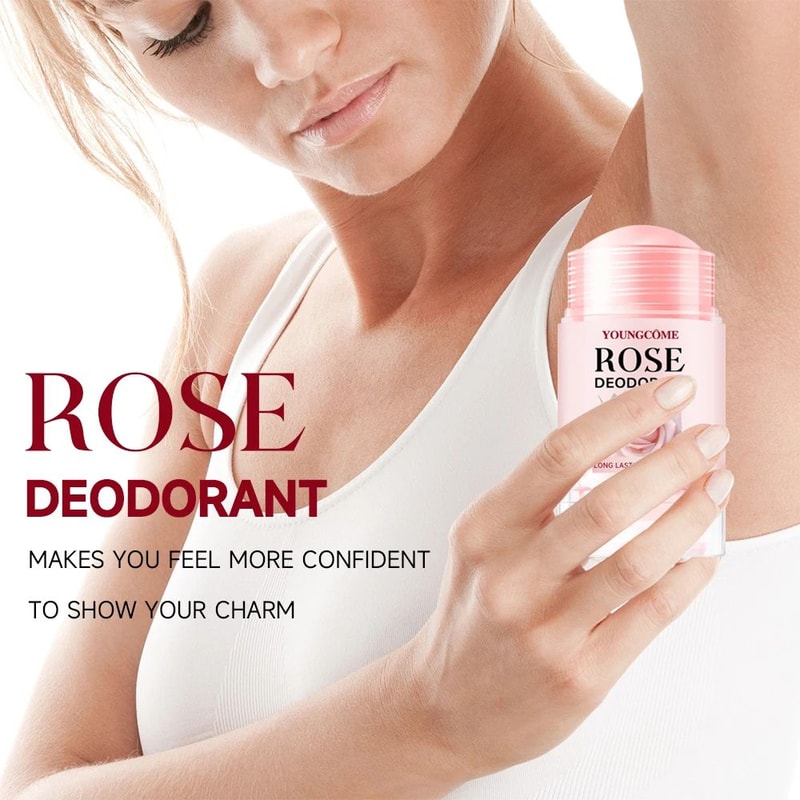 Pink Rose Deodorant Stick Long Lasting Rose Fragrance Underarm Deodorant 4