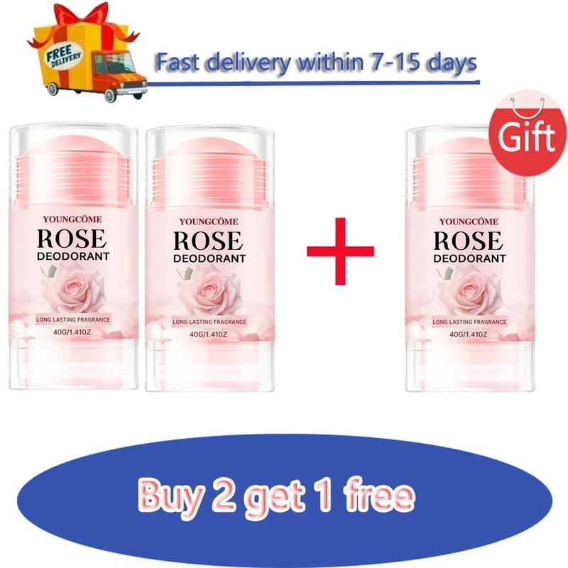 Pink Rose Deodorant Stick Long Lasting Rose Fragrance Underarm Deodorant 7