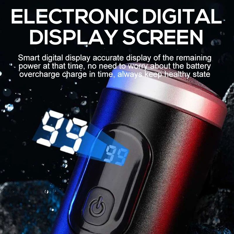 Portable Electric Shaver Aluminum Body Rechargeable Electric Razor With LED Display 3