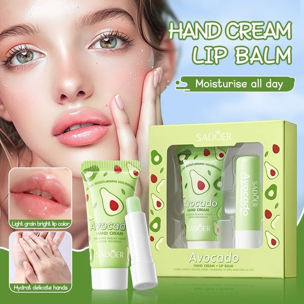 Avocado Hand Cream And Lip Balm Set Moisturizing Hand And Lip Care Kit 0