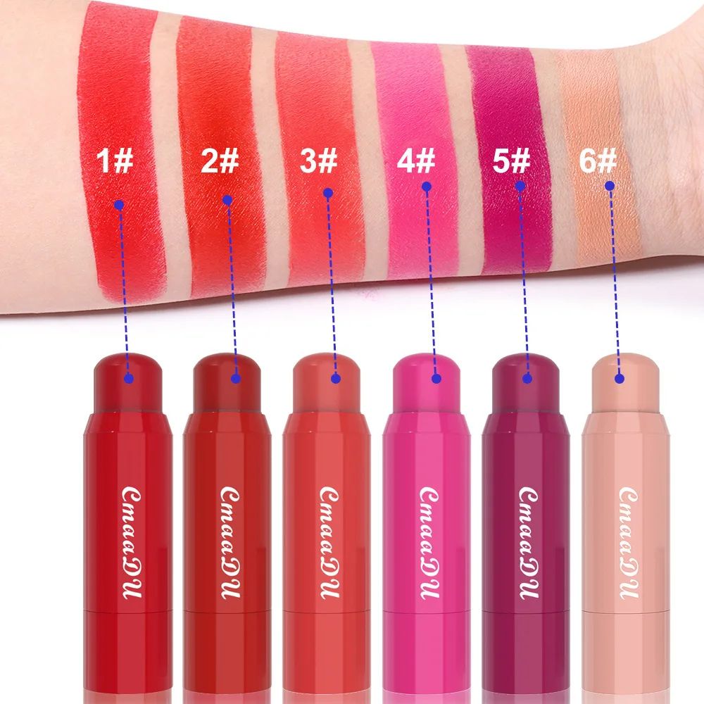 6color Blush Lipstick Combination Matte Silky Multifunctional Makeup Stick Makes It Easy To Remove 5