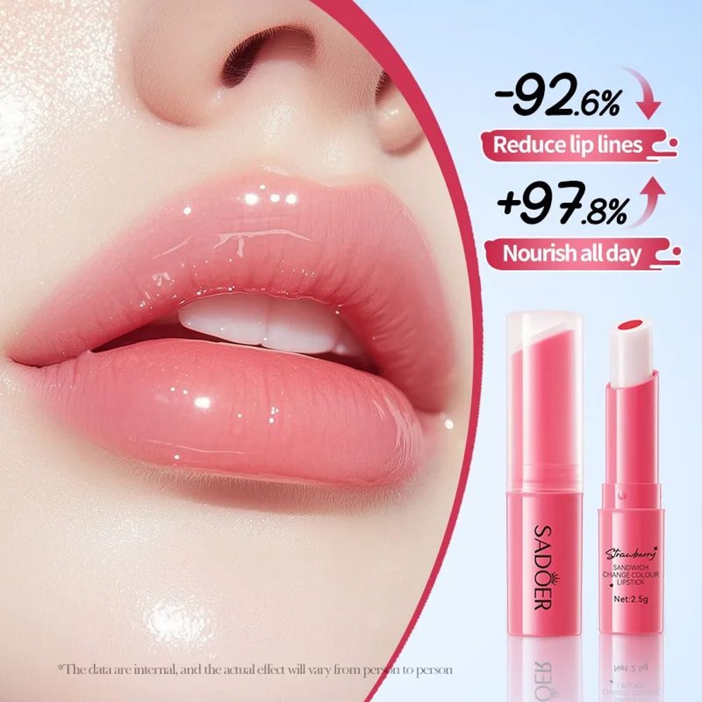 Strawberry Color Changing Lipstick Moisturizing Fruit Lip Balm Tint 2