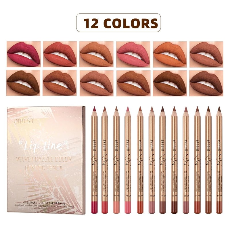 12 Color Lip Liner Pencil Set Long Lasting Matte Lip Liner Collection 2