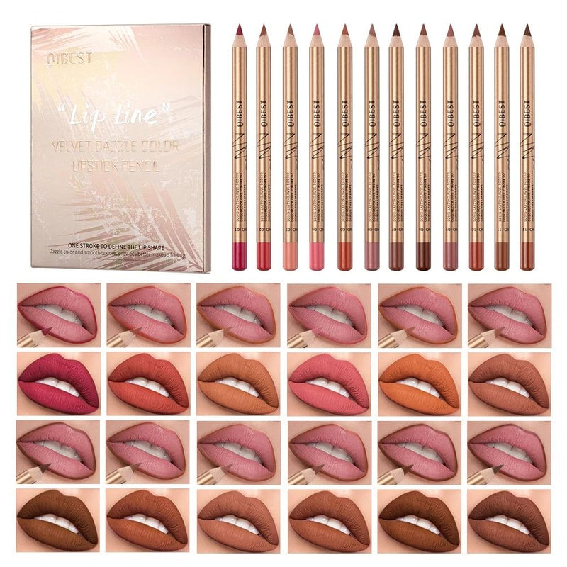 12 Color Lip Liner Pencil Set Long Lasting Matte Lip Liner Collection 6
