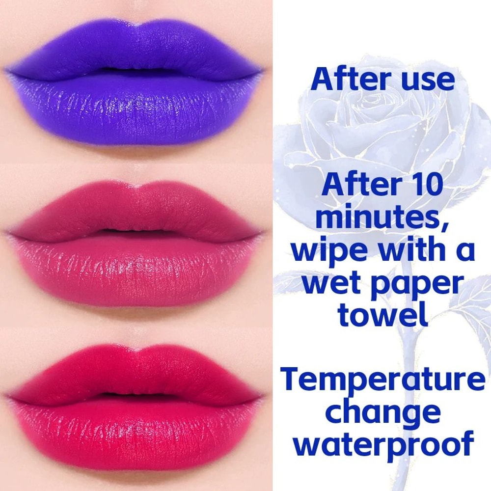 Blue Rose Color Changing Lipstick Moisturizing Temperature Lipstick 2