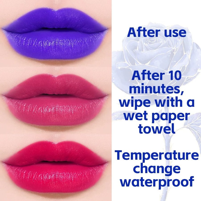 Blue Rose Color Changing Lipstick Moisturizing Temperature Lipstick 2