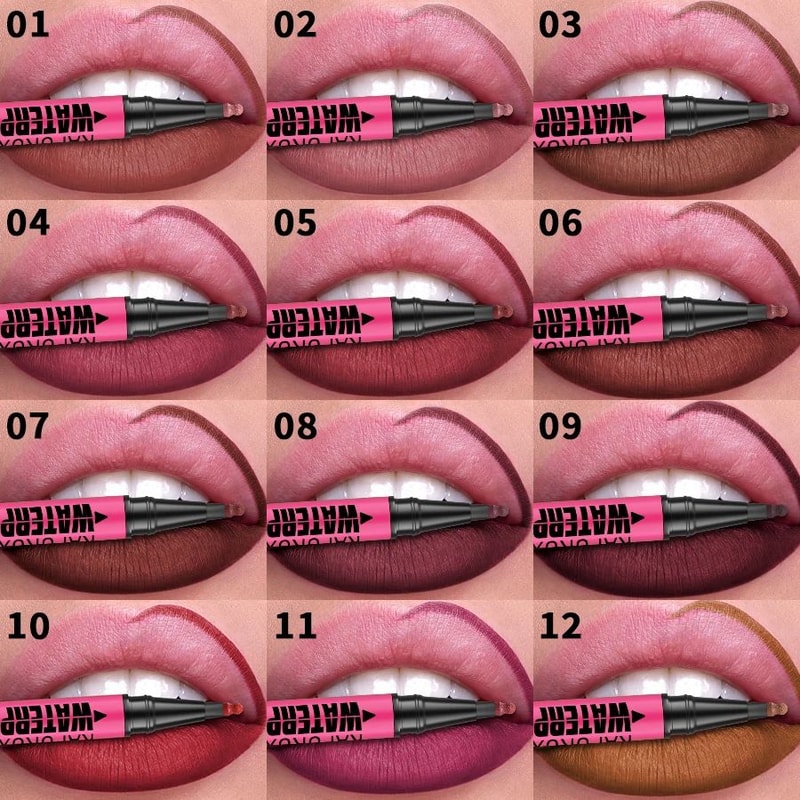 Matte Lip Liner Pencil Waterproof Long Lasting Lip Contour Pen 2