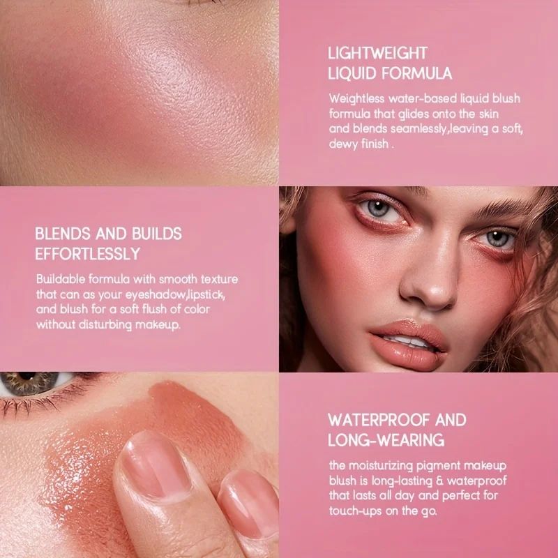 4 Color Liquid Blush Set Long Lasting Cream Blush Makeup 1