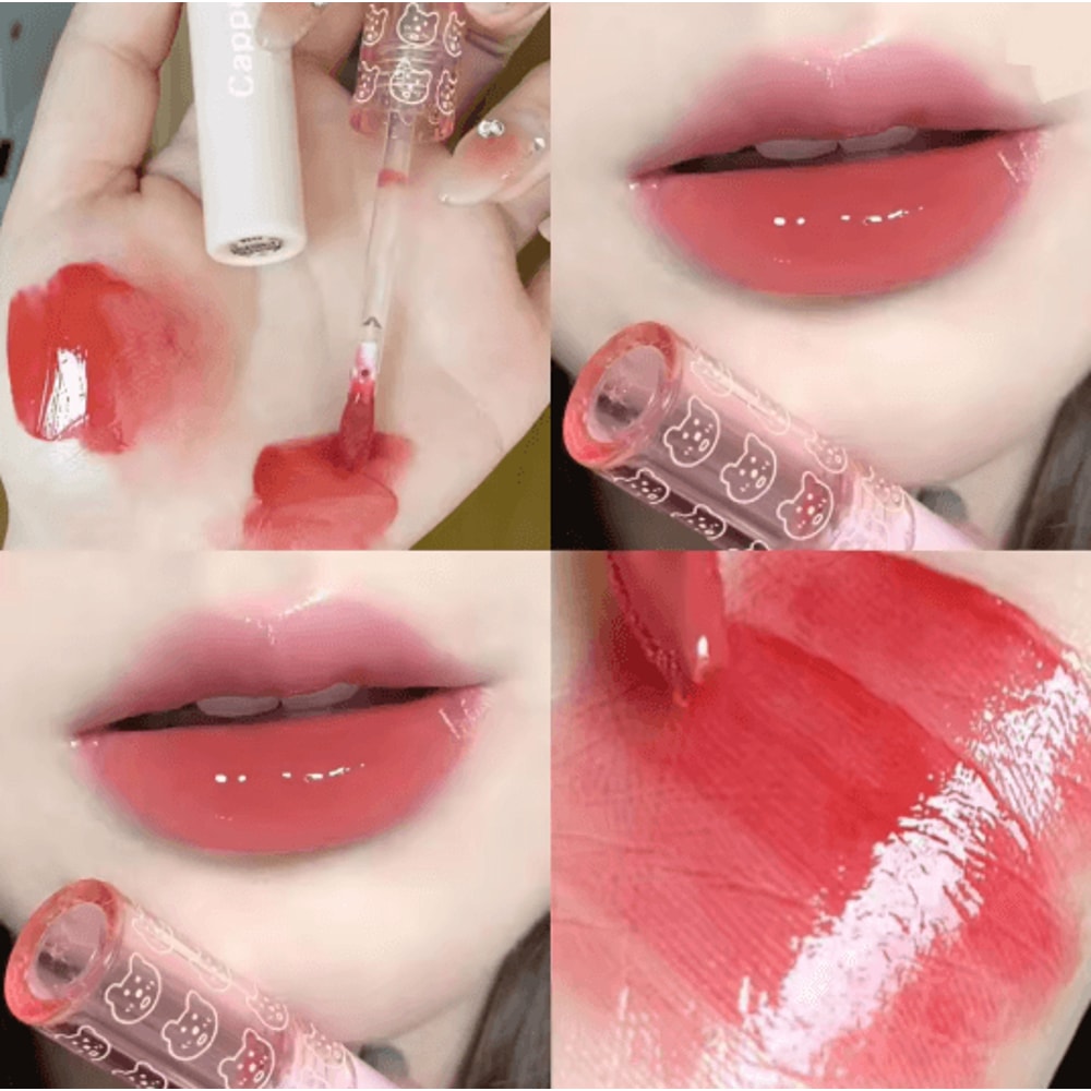 CherryGlow Mirror Shine Lip Gloss Hydrating Lip Oil Tint 4