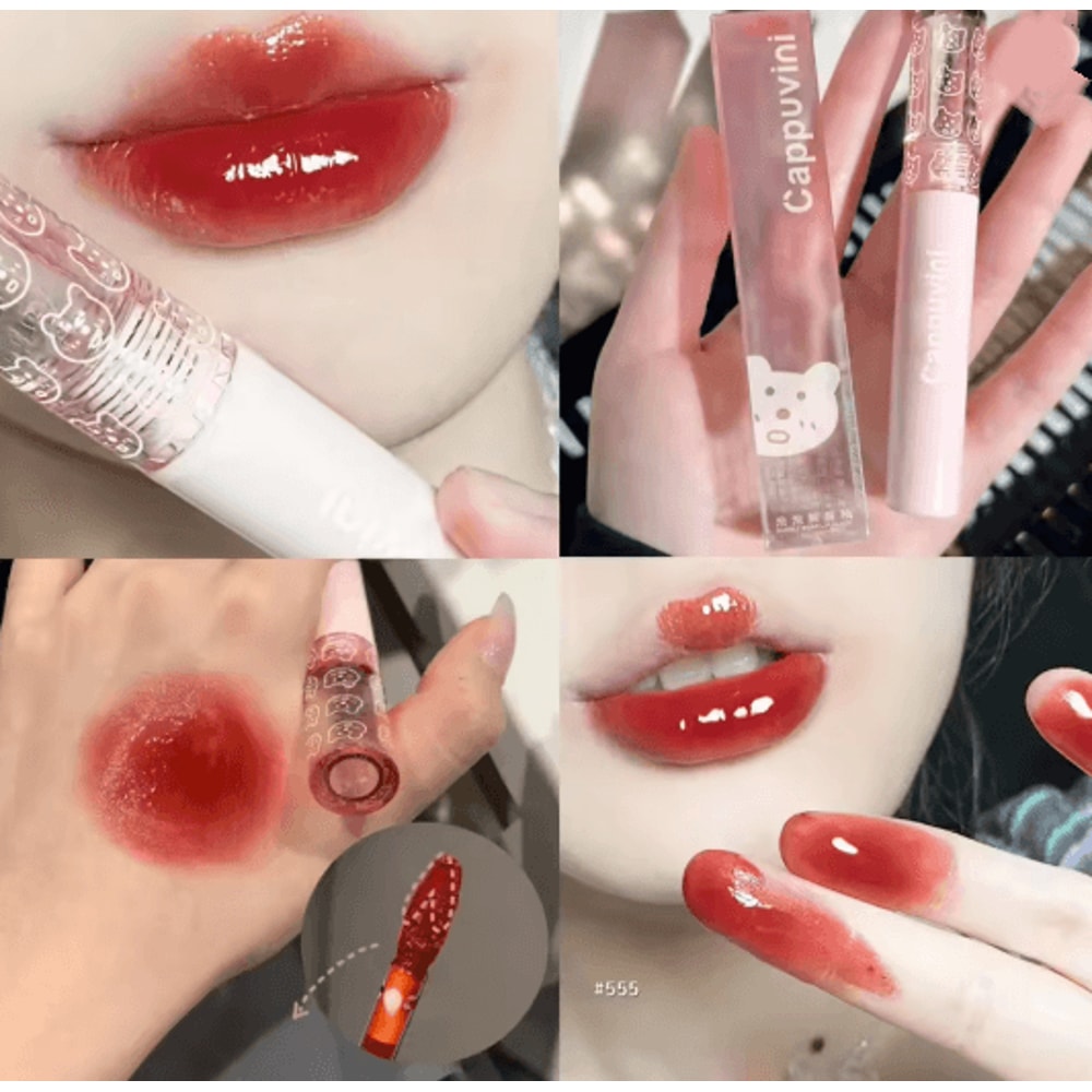 CherryGlow Mirror Shine Lip Gloss Hydrating Lip Oil Tint 6