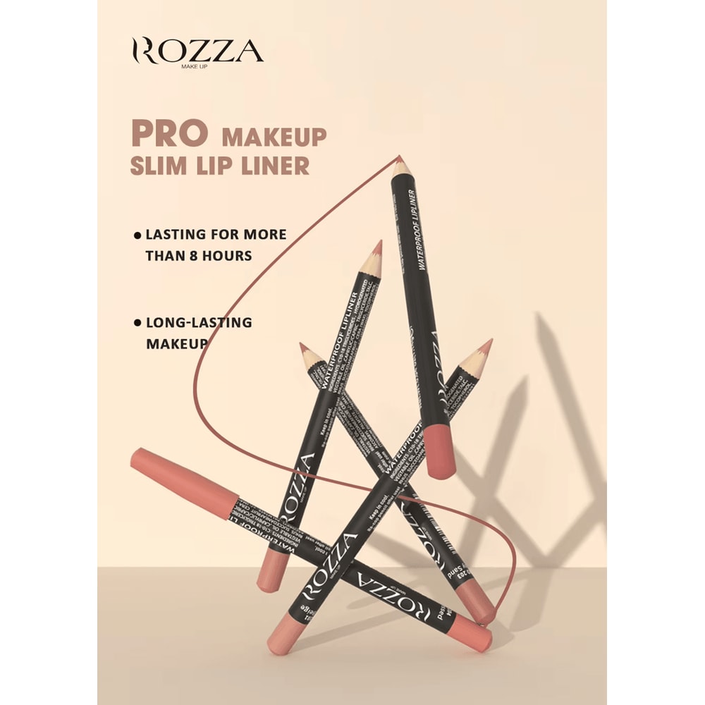 Rozza Waterproof Lip Liner Pencil Set Matte Precision Lip Definer Kit 0
