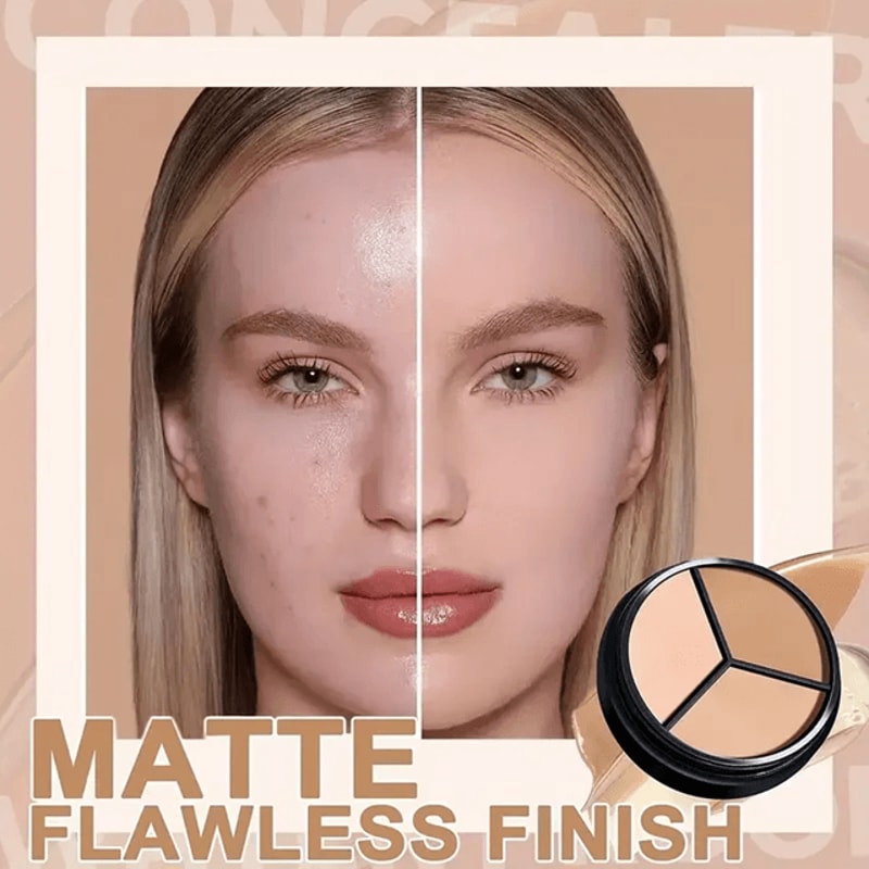 TriBlend 3 Color Face Concealer Palette Full Coverage Concealer For Dark Circles And Blemishes 0