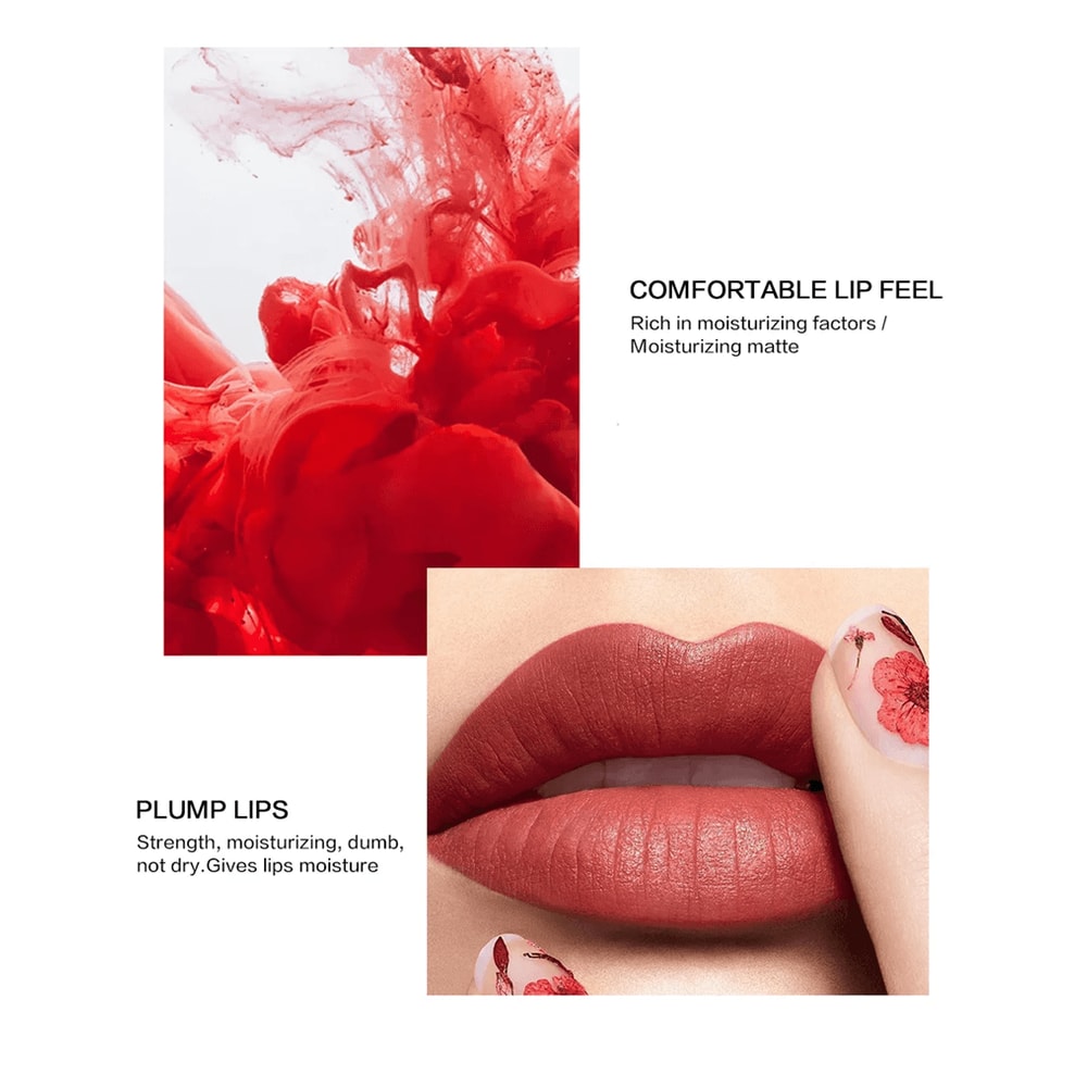 QIBEST Velvet Matte Liquid Lipstick Long Lasting Matte Lip Tint 1
