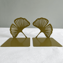 ginkgo leaf metal bookends decorative bookends set for desk and bookshelf