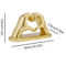Gold Heart Hand Decorative Bookends Modern Metal Bookends For Bookshelf 3