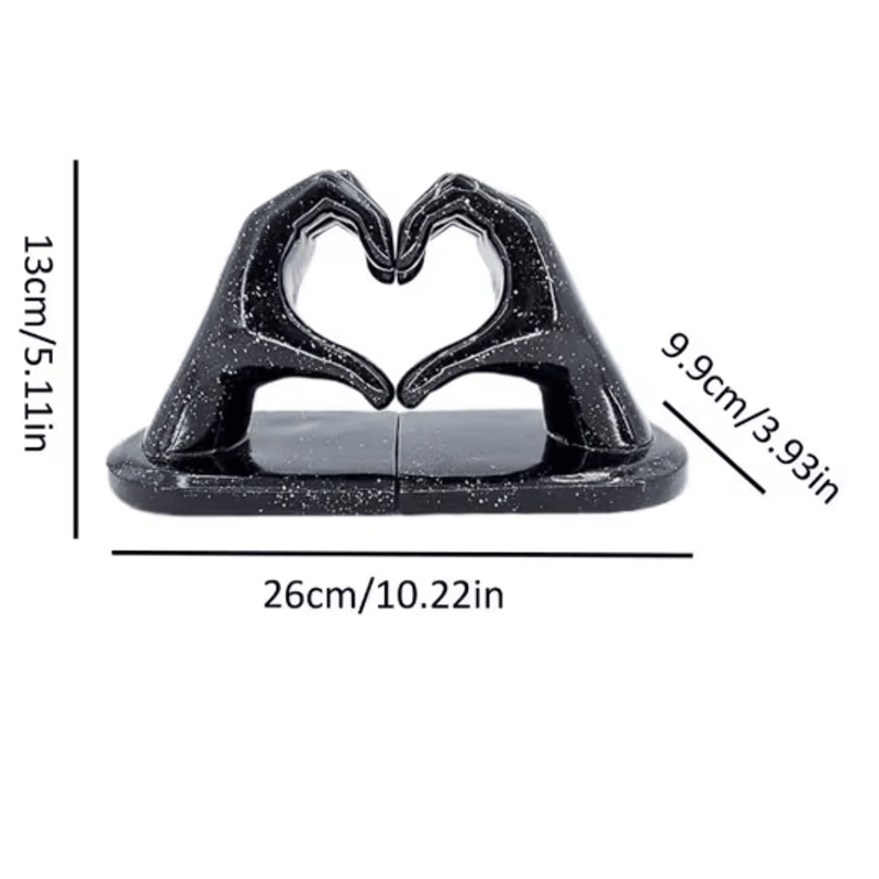 Gold Heart Hand Decorative Bookends Modern Metal Bookends For Bookshelf 4