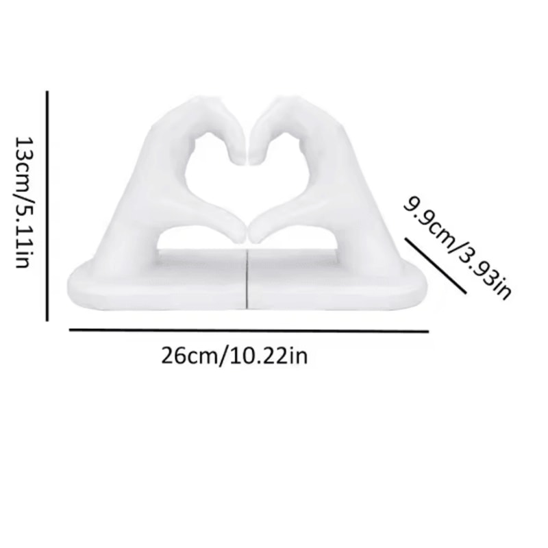 Gold Heart Hand Decorative Bookends Modern Metal Bookends For Bookshelf 5