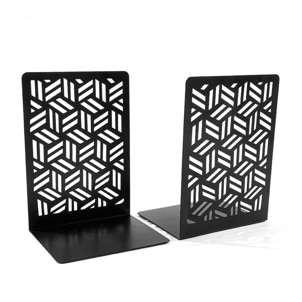 Door Design Metal Bookends Heavy Duty Non Slip Decorative Book Holders For Shelves 4