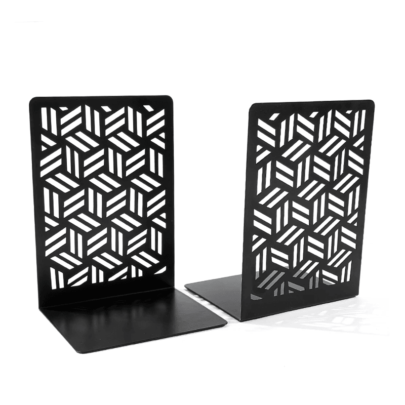 Door Design Metal Bookends Heavy Duty Non Slip Decorative Book Holders For Shelves 4