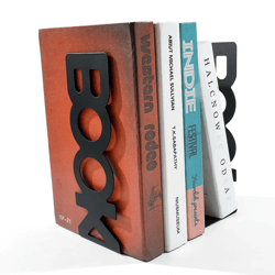 metal book word bookends heavy duty decorative bookends for shelves and desk