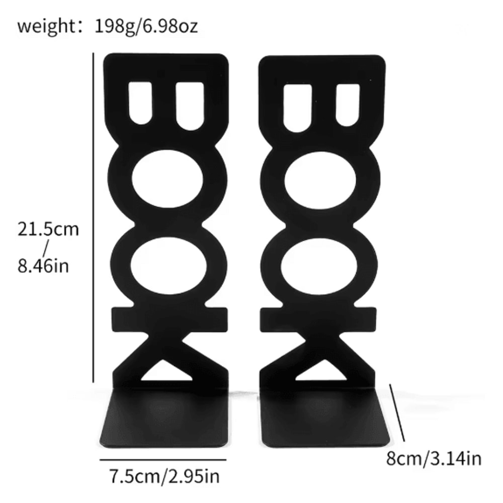 Metal Book Word Bookends Heavy Duty Decorative Bookends For Shelves And Desk 2