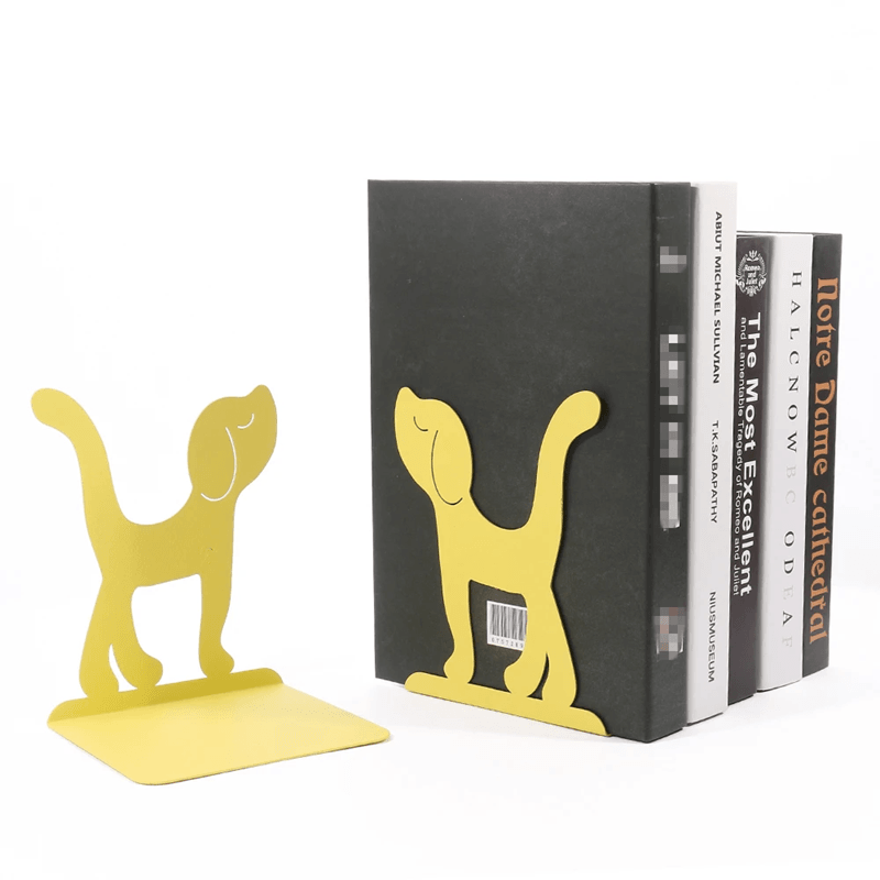 Cute Dog Metal Bookends Heavy Duty Decorative Bookends For Shelves 2