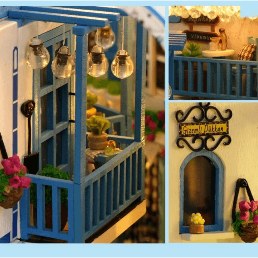 DIY Book Nook Kit Miniature Bookshelf Diorama Model Kit Decor 1