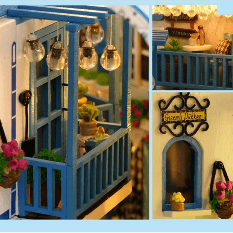 DIY Book Nook Kit Miniature Bookshelf Diorama Model Kit Decor 1