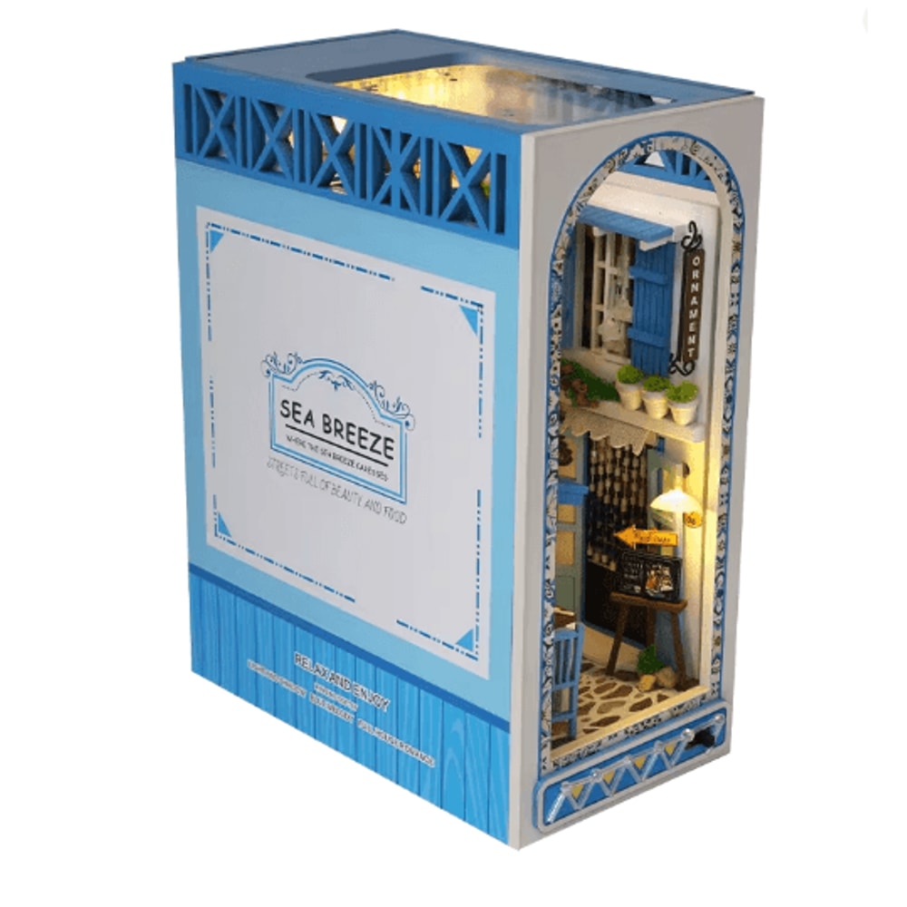 DIY Book Nook Kit Miniature Bookshelf Diorama Model Kit Decor 3