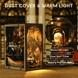 diy book nook kit classic car wooden puzzle bookshelf insert decor