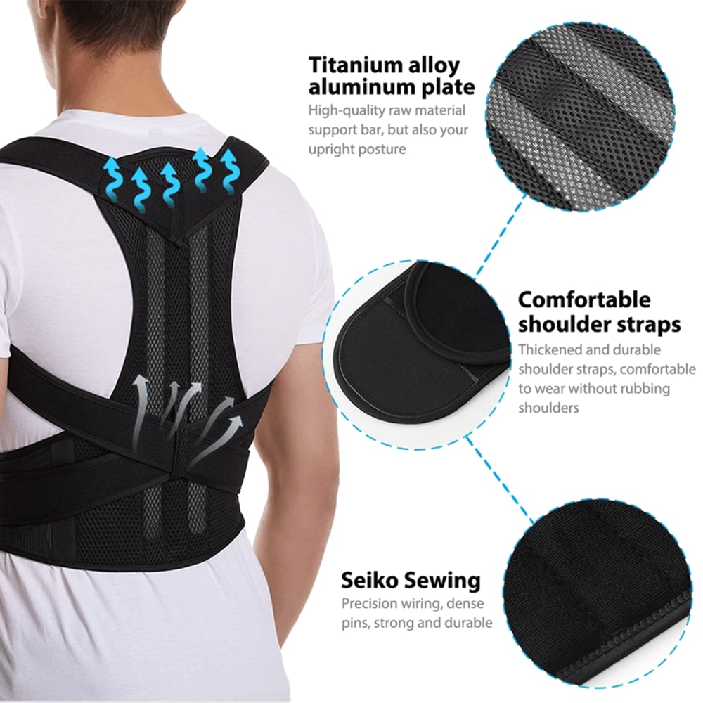 Adjustable Posture Corrector Back Brace Lumbar Support Belt For Spine Alignment 2