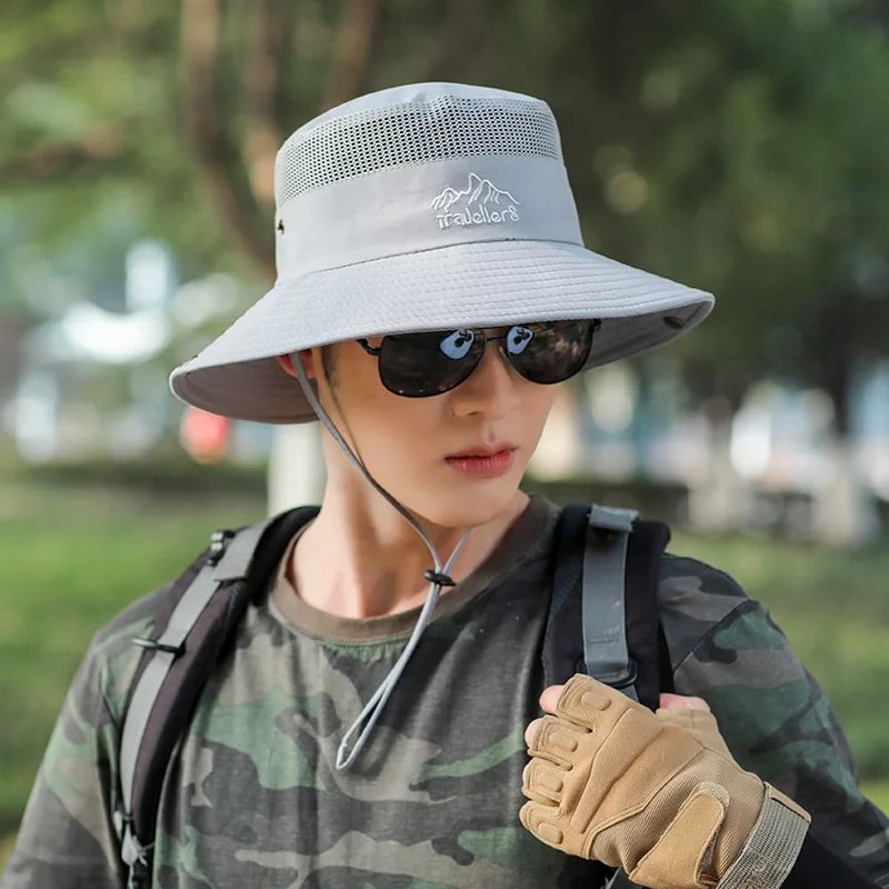 Outdoor Quick Dry Bucket Hat Breathable Sun Protection Fishing Hat 1