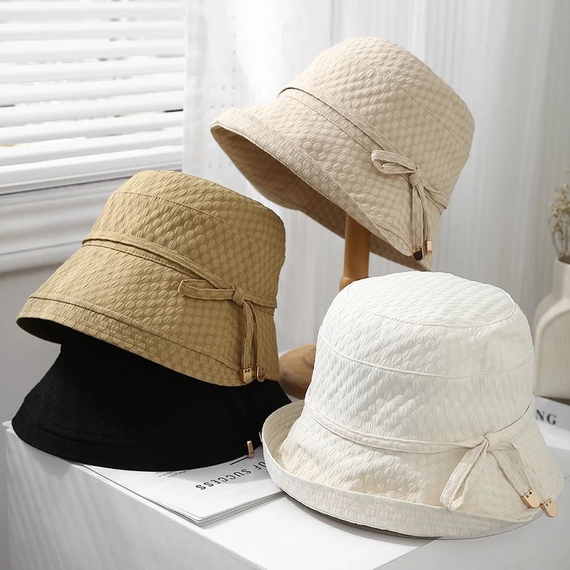 Womens Foldable Bucket Hat Travel Sun Protection Summer Fisherman Hat 1