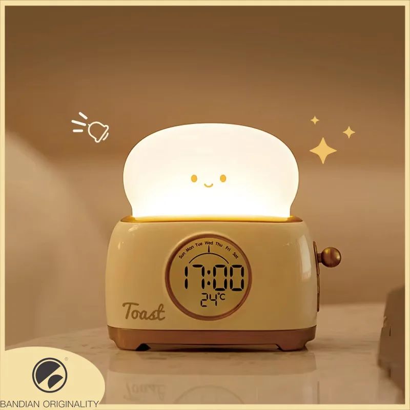 Kids Sleep Trainer Alarm Clock LED Night Light Digital Bedside Clock For Children 0