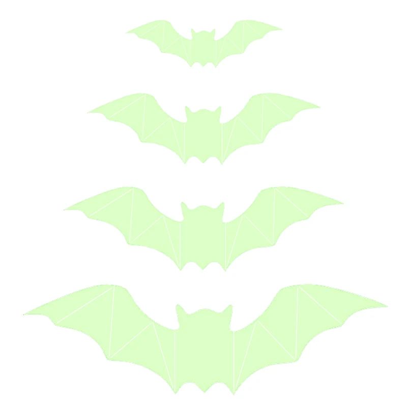 Glow In The Dark Halloween Wall Stickers Bat Window Decorations 2