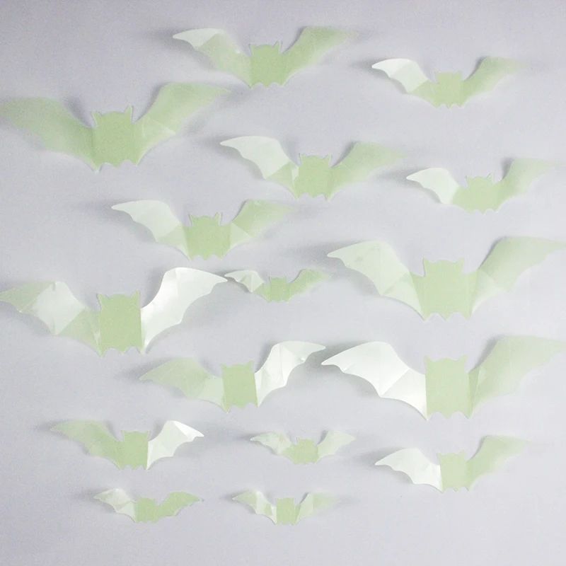 Glow In The Dark Halloween Wall Stickers Bat Window Decorations 3