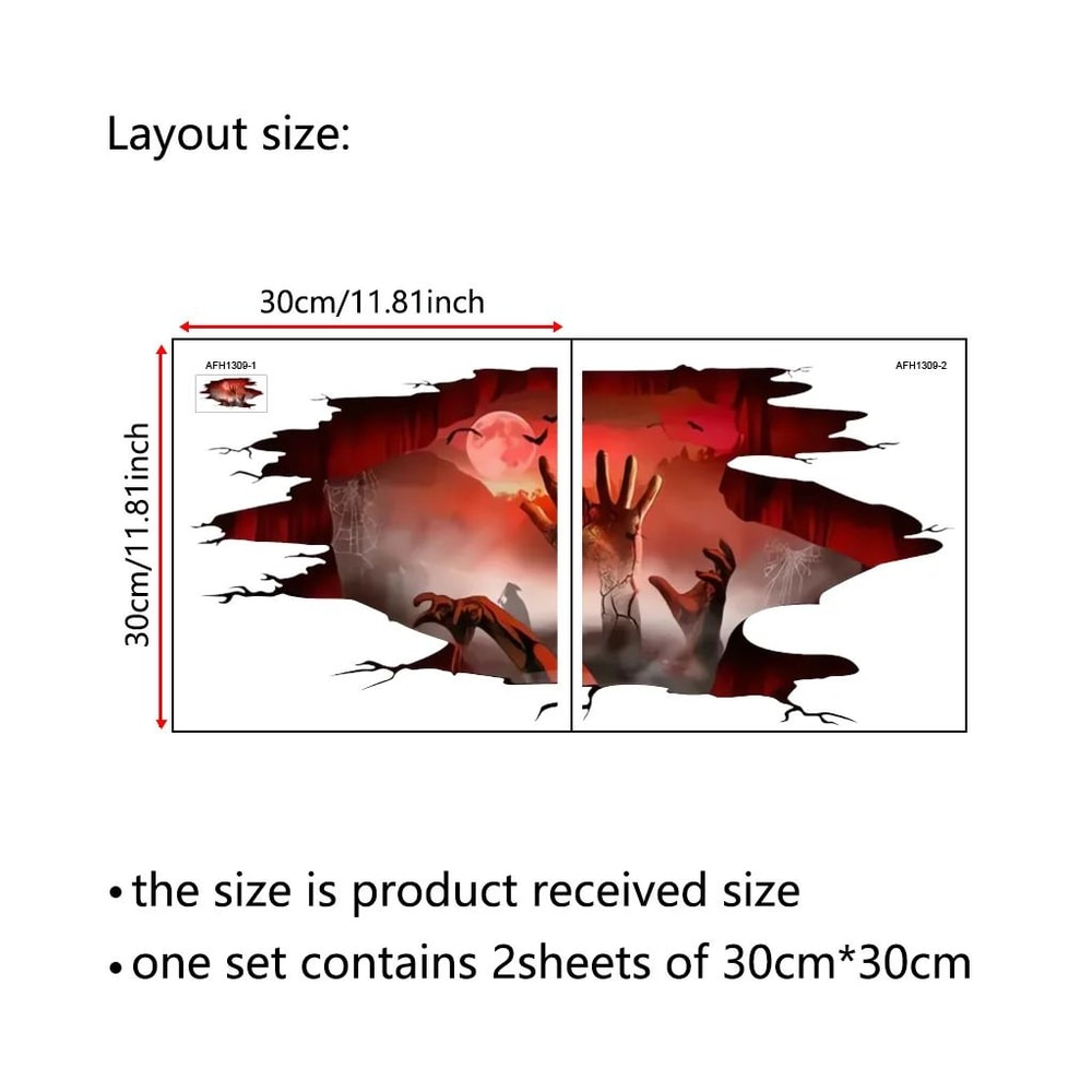 3D Ghost Hand Halloween Wall Sticker Scary Halloween Wall Decoration 5