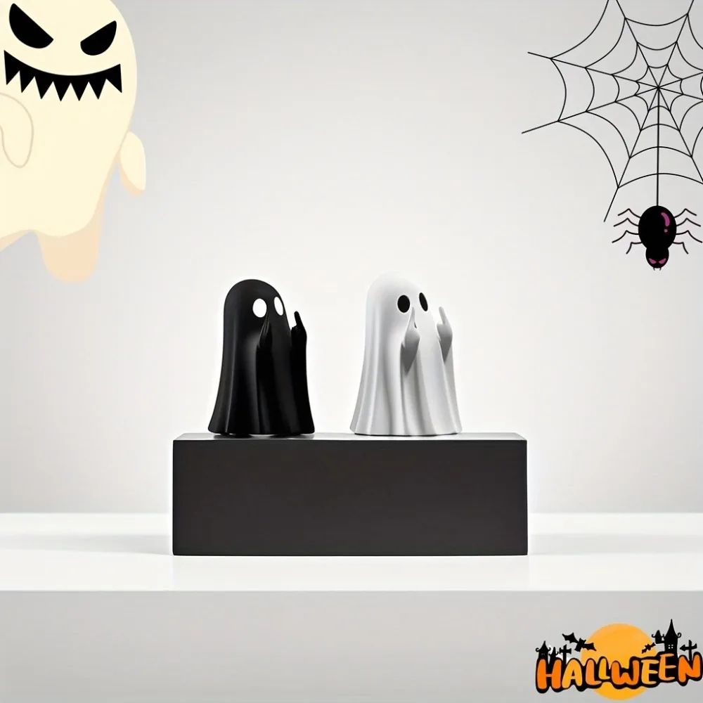 Cute Halloween Ghost Figurines Mini Ghost Desk Decorations Set 5