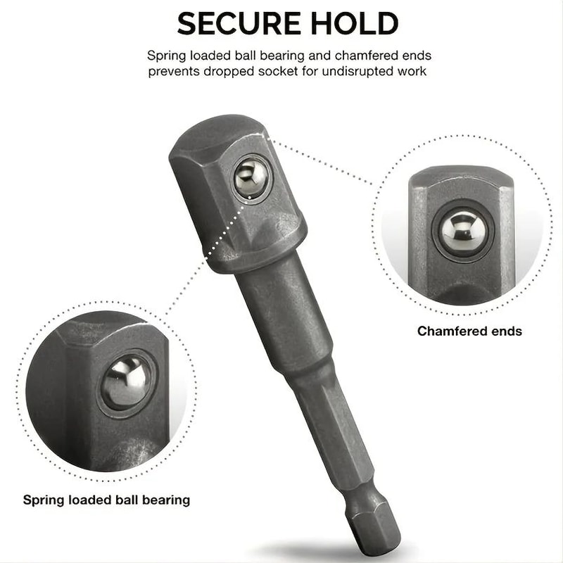 Impact Driver Drill Socket Adapter Set Hex Shank Drill Bit Adapter Kit 4